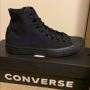 Converse all black custom shoes
